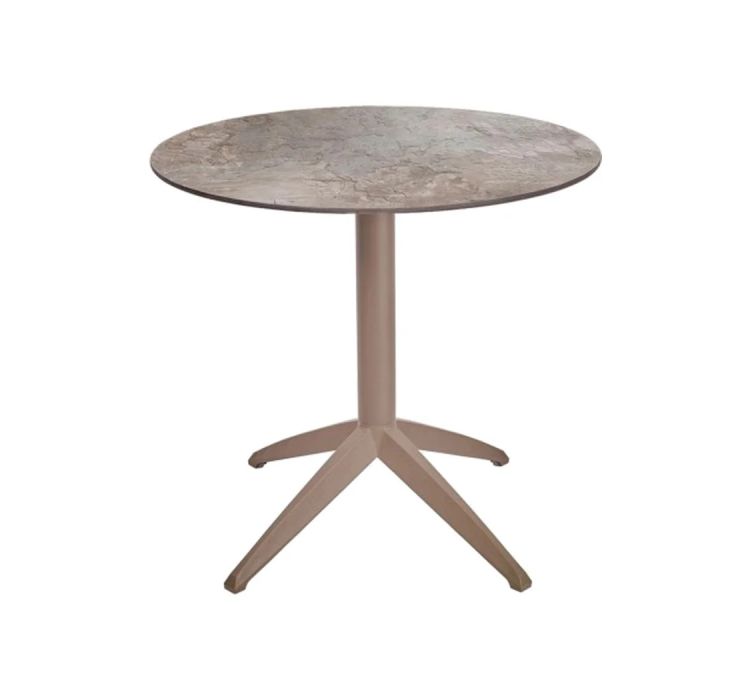 Стол QUATRO FIX ø 80 TAUPE-STONE1
